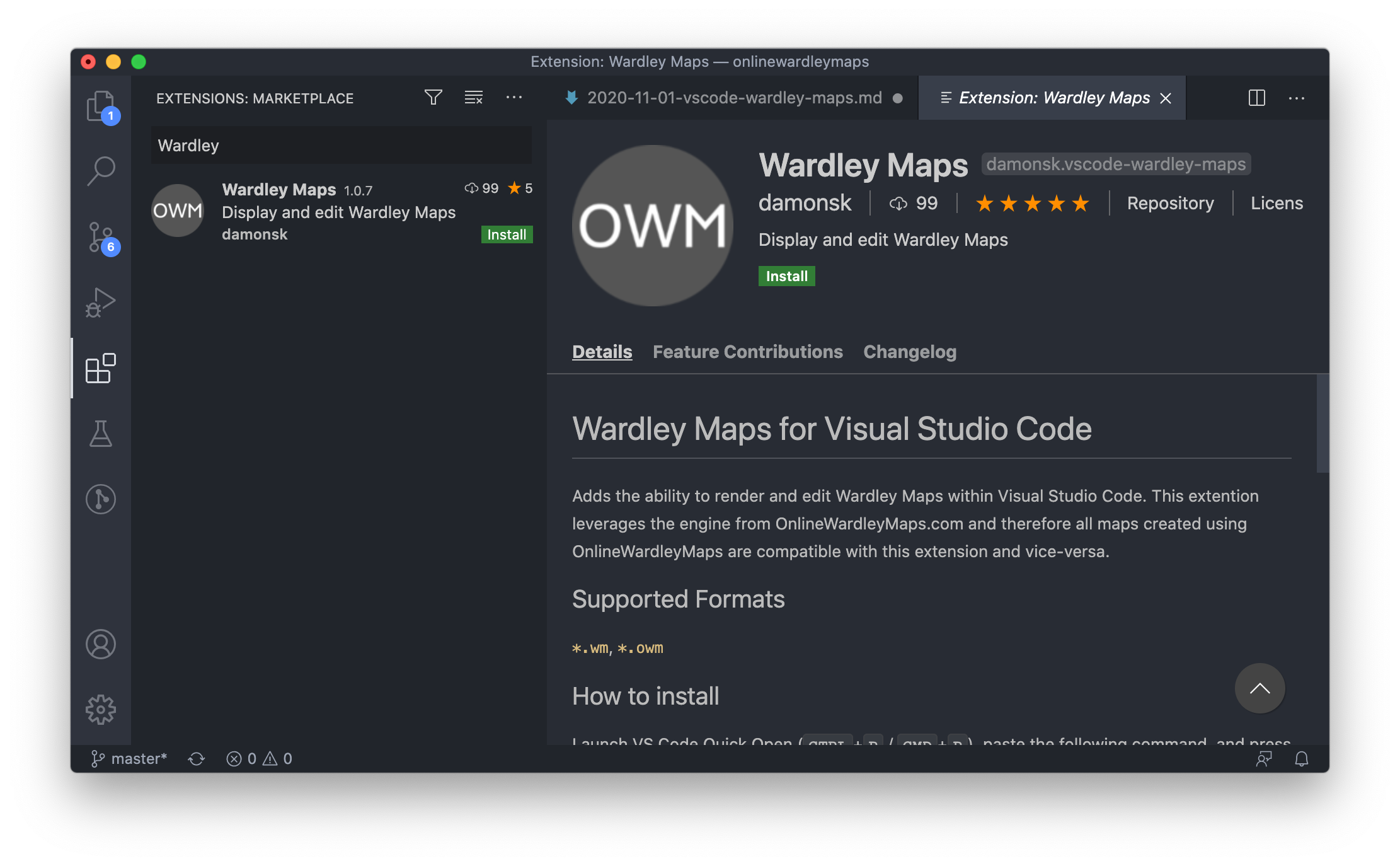 Searching for VS Code Extension